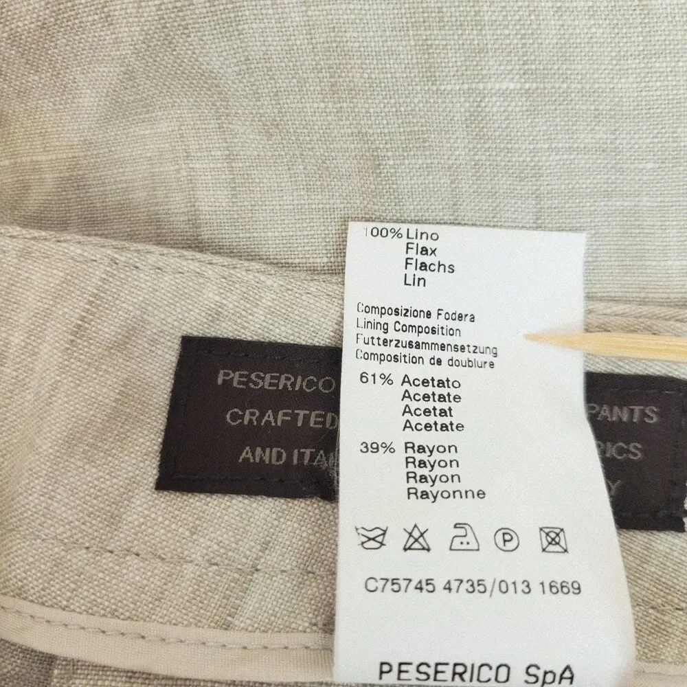 PeseRico Sign Women’s Linen Bermuda Shorts Size 42 Natural Linen Made in Italy
